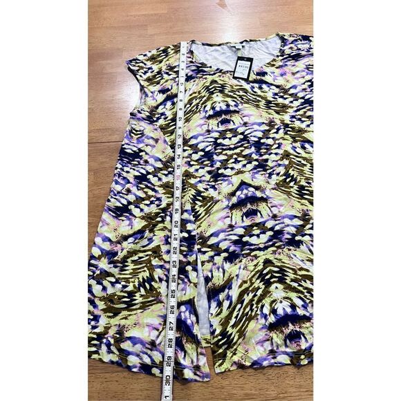 AVENUE YELLOW MIRAGE SPLIT SIDE BLOUSE WOMENS SIZE 20 NEW P1-196 - Picture 5 of 9